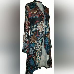 Boho Kimono Floral Paisley Duster Multicolor Flowy Cardigan Open Front New
